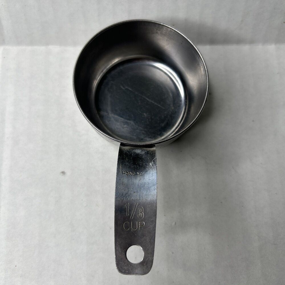 Vintage Stainless Measuring Cup 1/3 Cup  Kitchen Metal Replacement